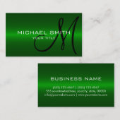 グリーンステンレス鋼モノグラム 名刺 (正面/裏面)