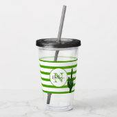 グリーンストライプとサグアモノグラムのロ アクリルタンブラー (裏面)