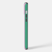 グリーンストライプとソフトピンクのiPhone 15 Plusケース iPhoneケース (左側面)