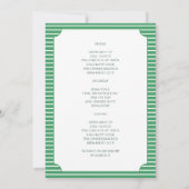 グリーンストライプのアプレテニスバチェラーウィークエンド 招待状 (裏面)