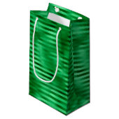 グリーンストライプのフォイル スモールペーパーバッグ (正面アングル)