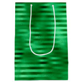 グリーンストライプのフォイル ミディアムペーパーバッグ (裏面)