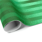 グリーンストライプのフォイル ラッピングペーパー (ロールコーナー)