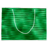 グリーンストライプのフォイル ラージペーパーバッグ (裏面)