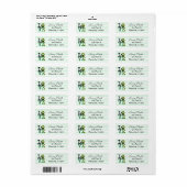 グリーンストライプのラブポープリント差出人住所ラベル ラベル (フルシート)