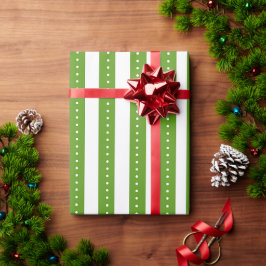 グリーンストライプの包装紙; クリスマスギフト用ラッピングペーパー ラッピングペーパー