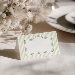グリーンストライプの結婚式 プレイスカード