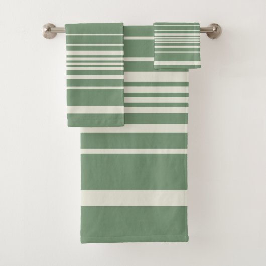 グリーンストライプの複雑な要素 バスタオルセット (インサイチュ)