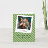 グリーンストライプの「私の花嫁のメイドになるかい？」 フォト 招待状 (正面)