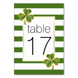 グリーンストライプアイリッシュ結婚のテーブル番号 テーブルナンバー