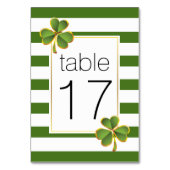 グリーンストライプアイリッシュ結婚のテーブル番号 テーブルナンバー (裏面)