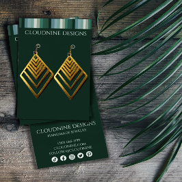 グリーンストライプイヤリングネックレスジュエリー表示カード