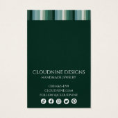 グリーンストライプイヤリングネックレスジュエリー表示カード (裏面)