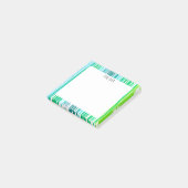 グリーンストライプカスタムズシックモノグラムパーソナライズされた ポストイット (アングル)