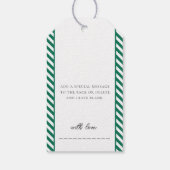 グリーンストライプクリスマス ギフトタグ (裏面)