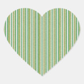 グリーンストライプグリッター ハートシール (正面)