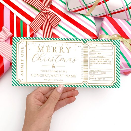 グリーンストライプコンサートチケットギフト券カード 招待状