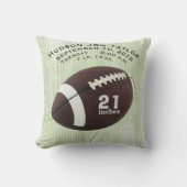 グリーンストライプサッカーボーイズ誕生レコード クッション (正面)