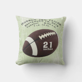 グリーンストライプサッカーボーイズ誕生レコード クッション