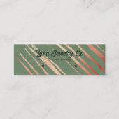 グリーンストライプジュエリー名刺のメタリック スキニー名刺 (正面)