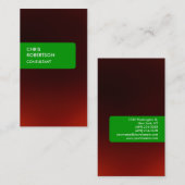 グリーンストライプチャームレッド魅力的ビジネスカード 名刺 (正面/裏面)