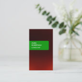 グリーンストライプチャームレッド魅力的ビジネスカード 名刺 (スタンド正面)