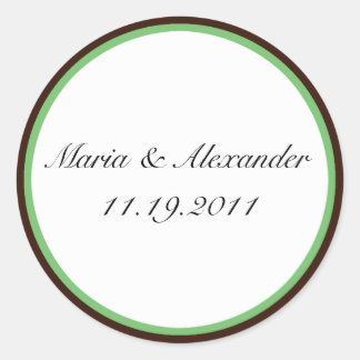 グリーンストライプチョコレートブラウンシール ラウンドシール