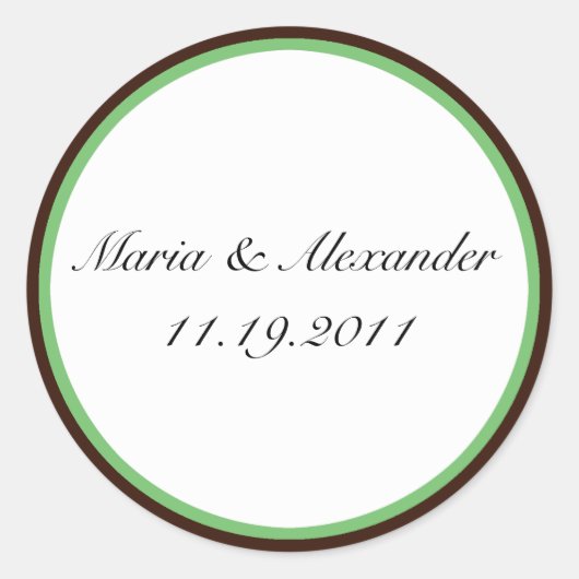 グリーンストライプチョコレートブラウンシール ラウンドシール (正面)