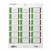 グリーンストライプチョコレートブラウン結婚ズ住所 シール (フルシート)