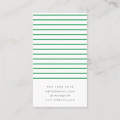 グリーンストライプトレンディーモダンミニマルシンプル 名刺 (裏面)