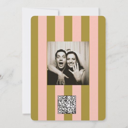 グリーンストライプドスターリングウェディング 招待状 (裏面)