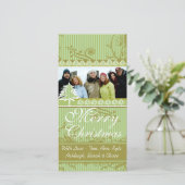 グリーンストライプパインスワールホリデーファミリー写真 シーズンカード (スタンド正面)