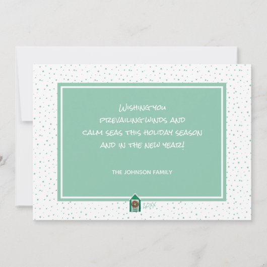 グリーンストライプビーチウォームウィッシュビーチハッツホリデイ シーズンカード (裏面)