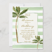 グリーンストライプビーチ結婚式 招待状 (正面)