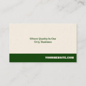 グリーンストライプベージュ色プロフェッショナル従業員会社 名刺 (裏面)