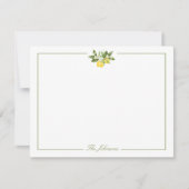 グリーンストライプレモン支パーソナライズされた店 ノートカード (正面)