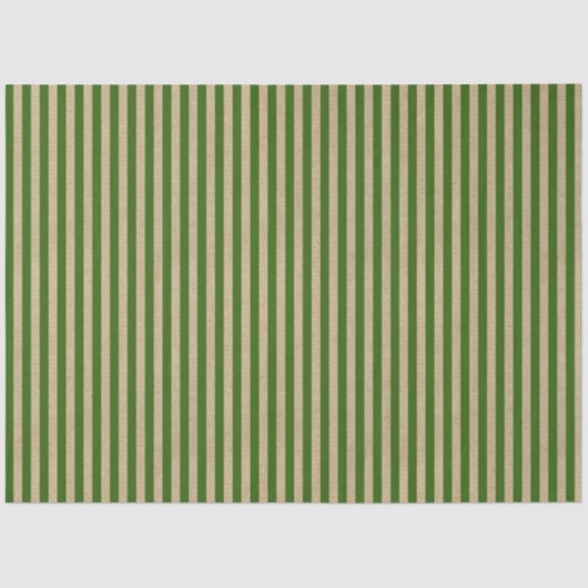 グリーンストライプヴィンテージクラフトブラウンクリスマス 薄葉紙 (正面)