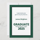 グリーンストライプ卒業式 サンキューカード (裏面)