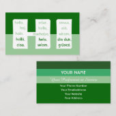 グリーンストライプ国際的言語hello 名刺 (正面/裏面)