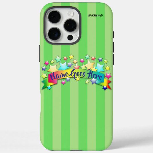 グリーンストライプ携帯ケース HAMbWG Case-Mate iPhoneケース (裏面)