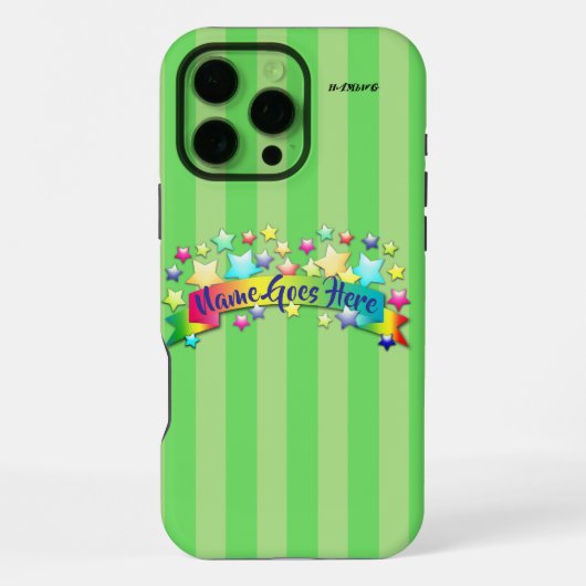 グリーンストライプ携帯ケース HAMbWG iPhoneケース (裏面)