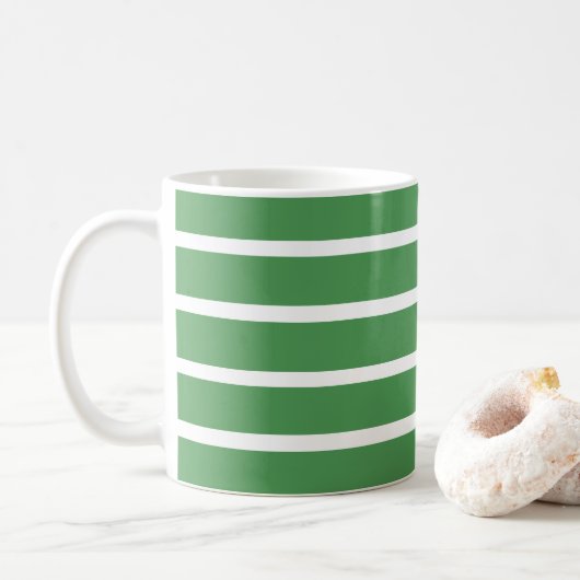 グリーンストライプ コーヒーマグカップ (ドーナツ)