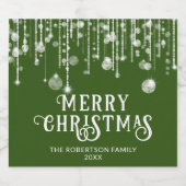 グリーンストリングライツクリスマスパーティー スパークリングワインラベル (シングルラベル)