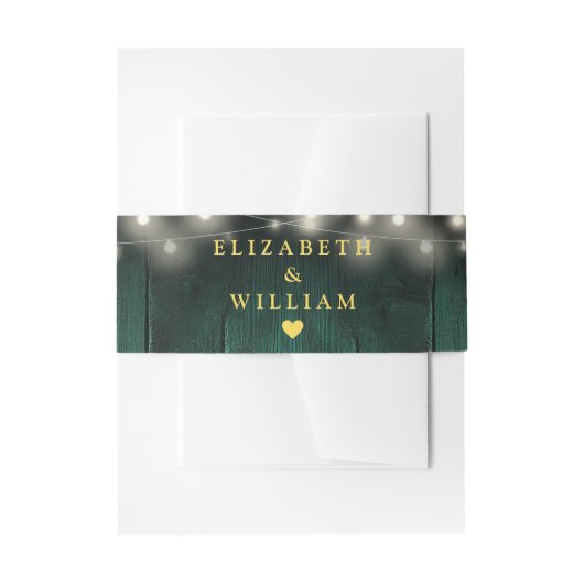 グリーンストリングラ素朴イツウッドボホバ結婚ンズ 招待状ベリーバンド (正面例)