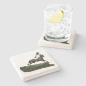 グリーンストーンコースターでジョッキーを跳び上げる ストーンコースター (横)