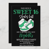 グリーンスニーカーBash誕生日パーティー 招待状 (正面/裏面)