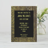 グリーンスネークスキンアダルト誕生日招待状 招待状 (スタンド正面)