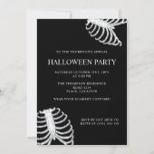 グリーンスネークハロウィン付きリブケージスケルトンボーン 招待状 (裏面)