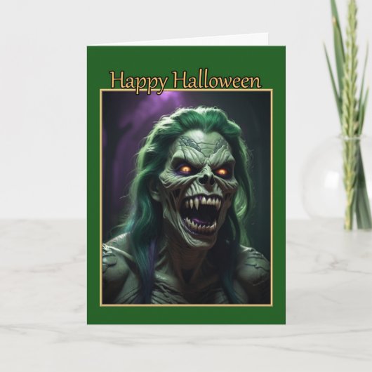 グリーンスネークモンスター ハロウィンカード シーズンカード (正面)