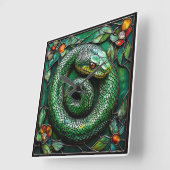 グリーンスネーク スクエア壁時計 (傾斜)